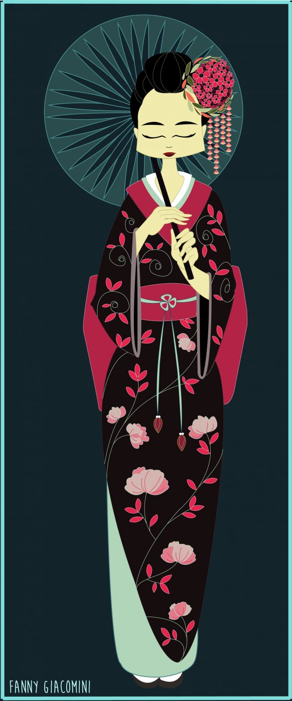 dessin geisha